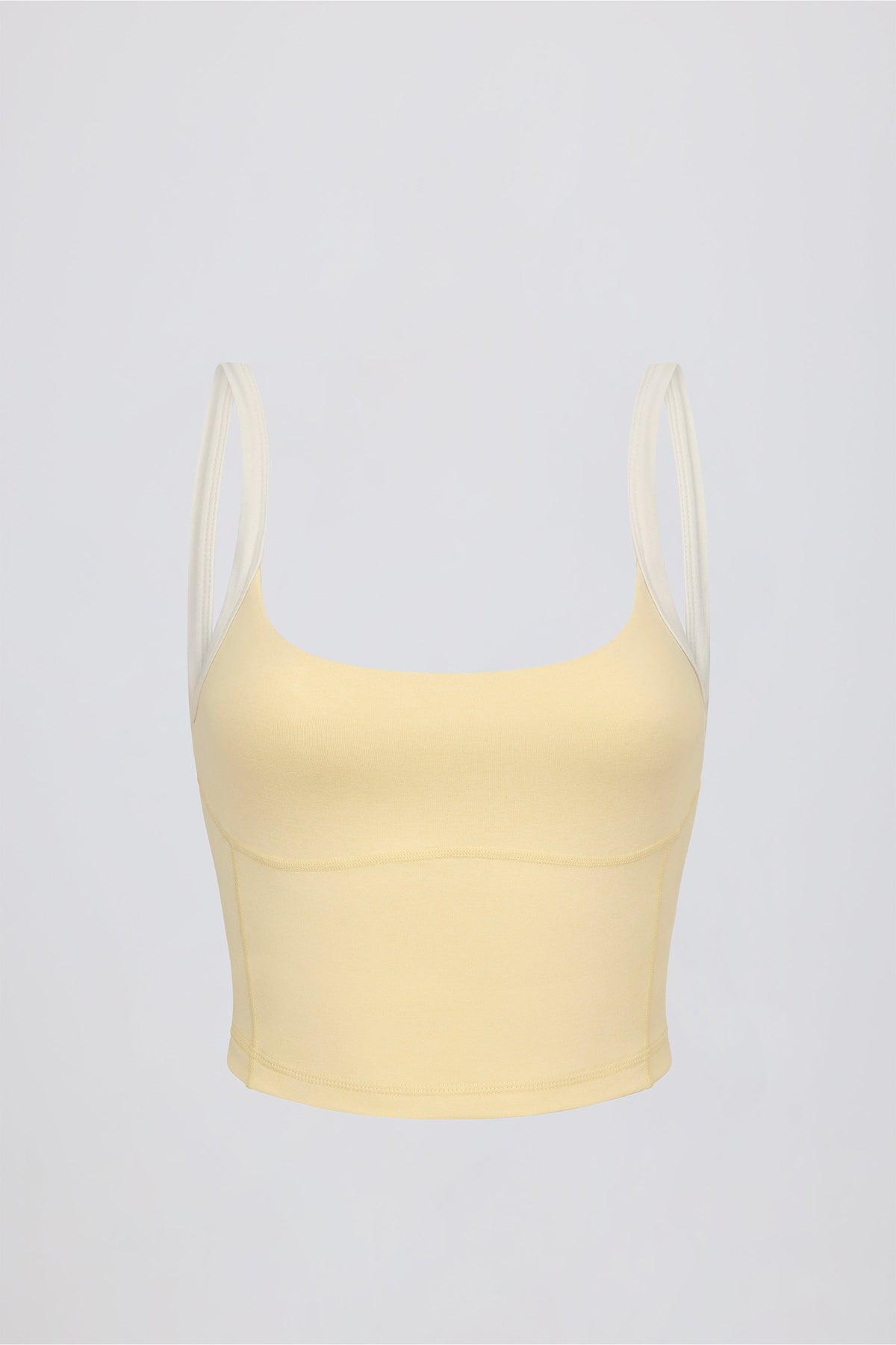 Chic Cropped Tank Top in Lemon Marl