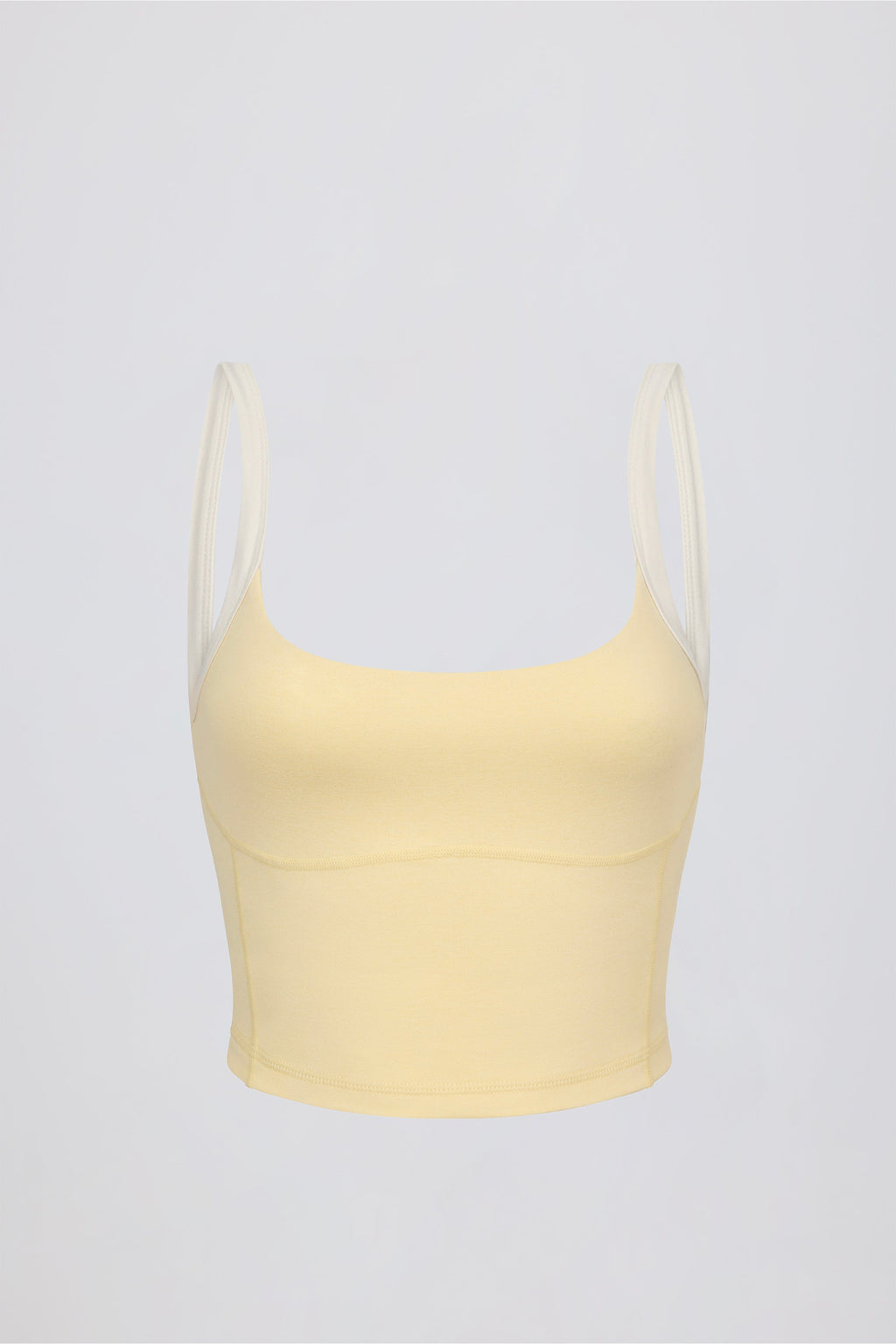 Chic Cropped Tank Top in Lemon Marl