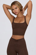 Chic Cropped Tank Top in Pecan Marl