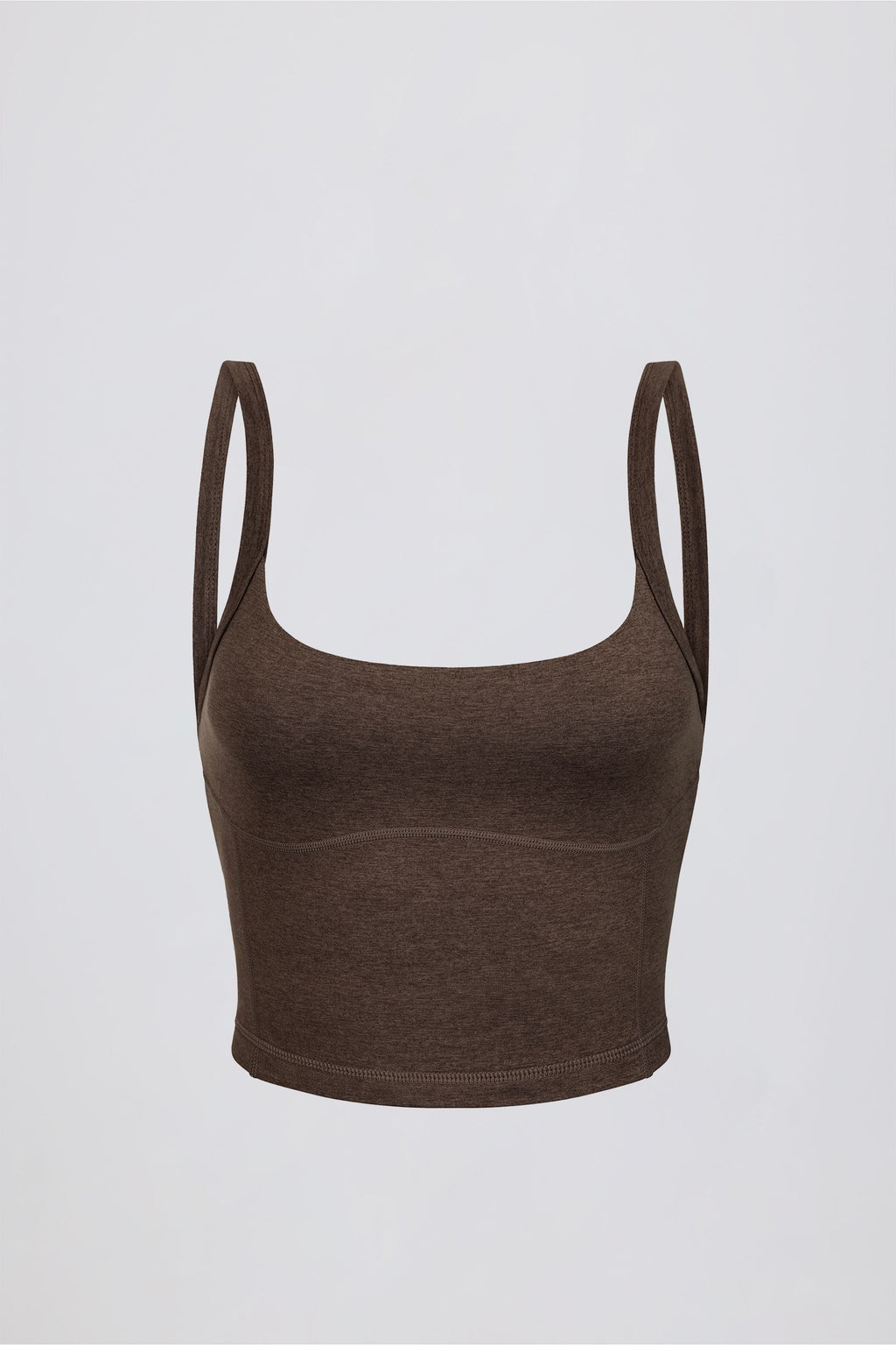 Chic Cropped Tank Top in Pecan Marl