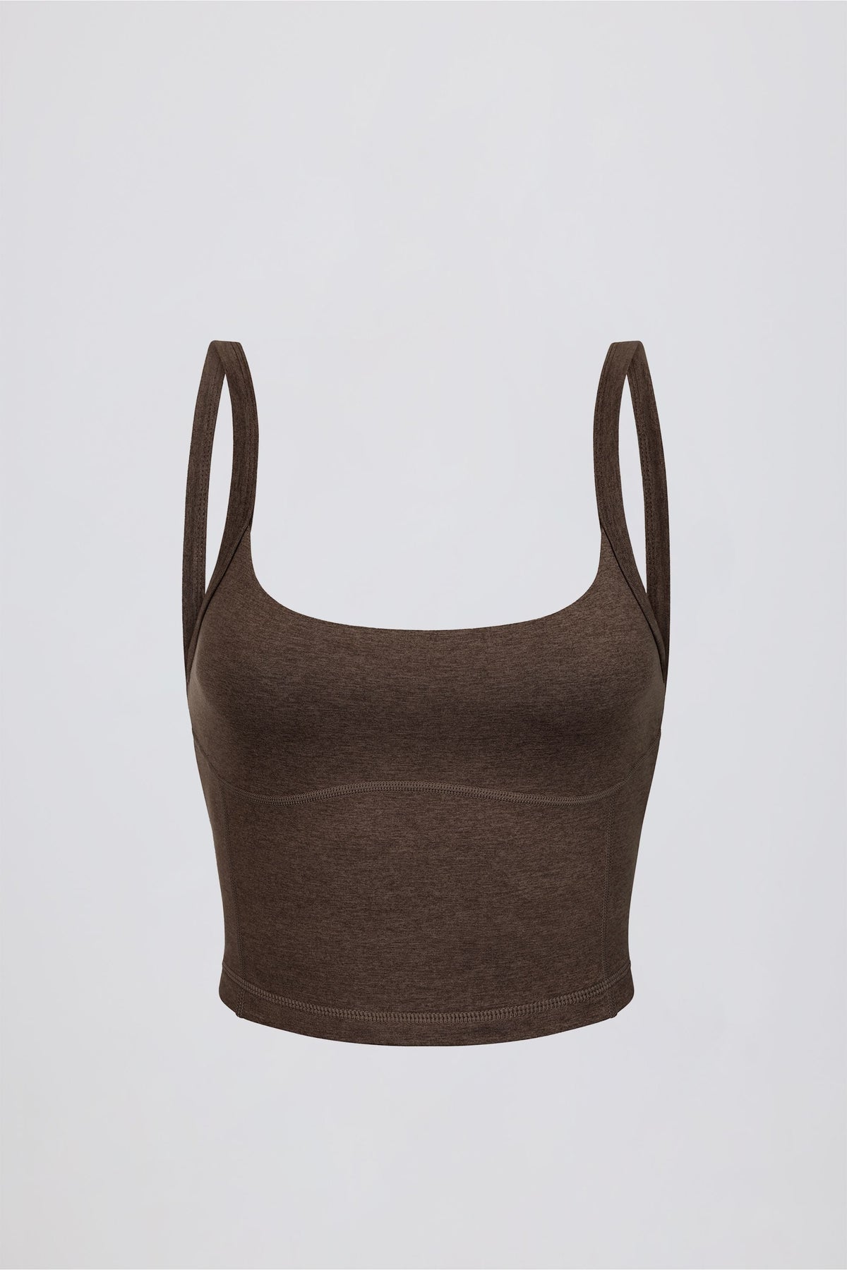 Chic Cropped Tank Top in Pecan Marl