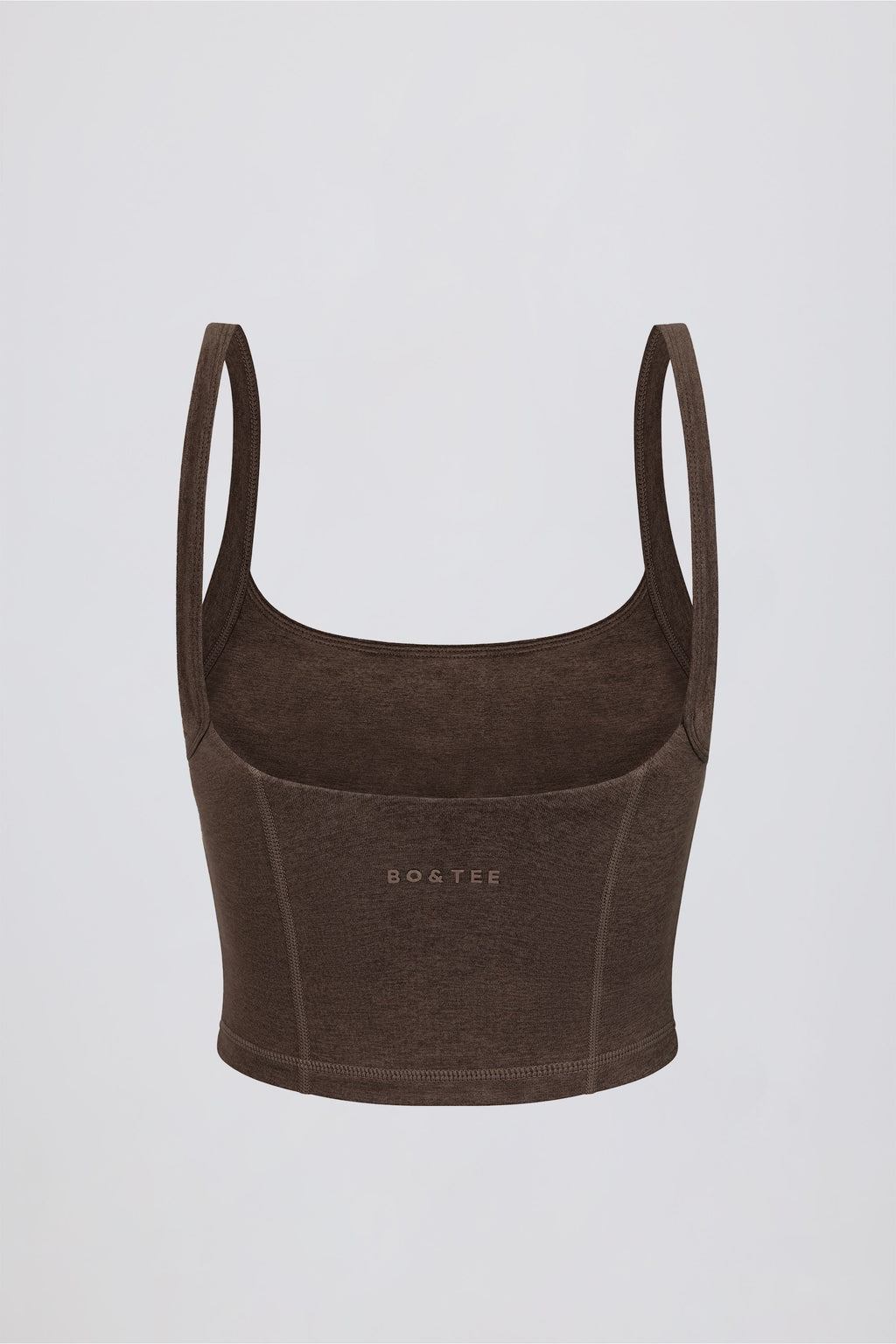 Chic Cropped Tank Top in Pecan Marl