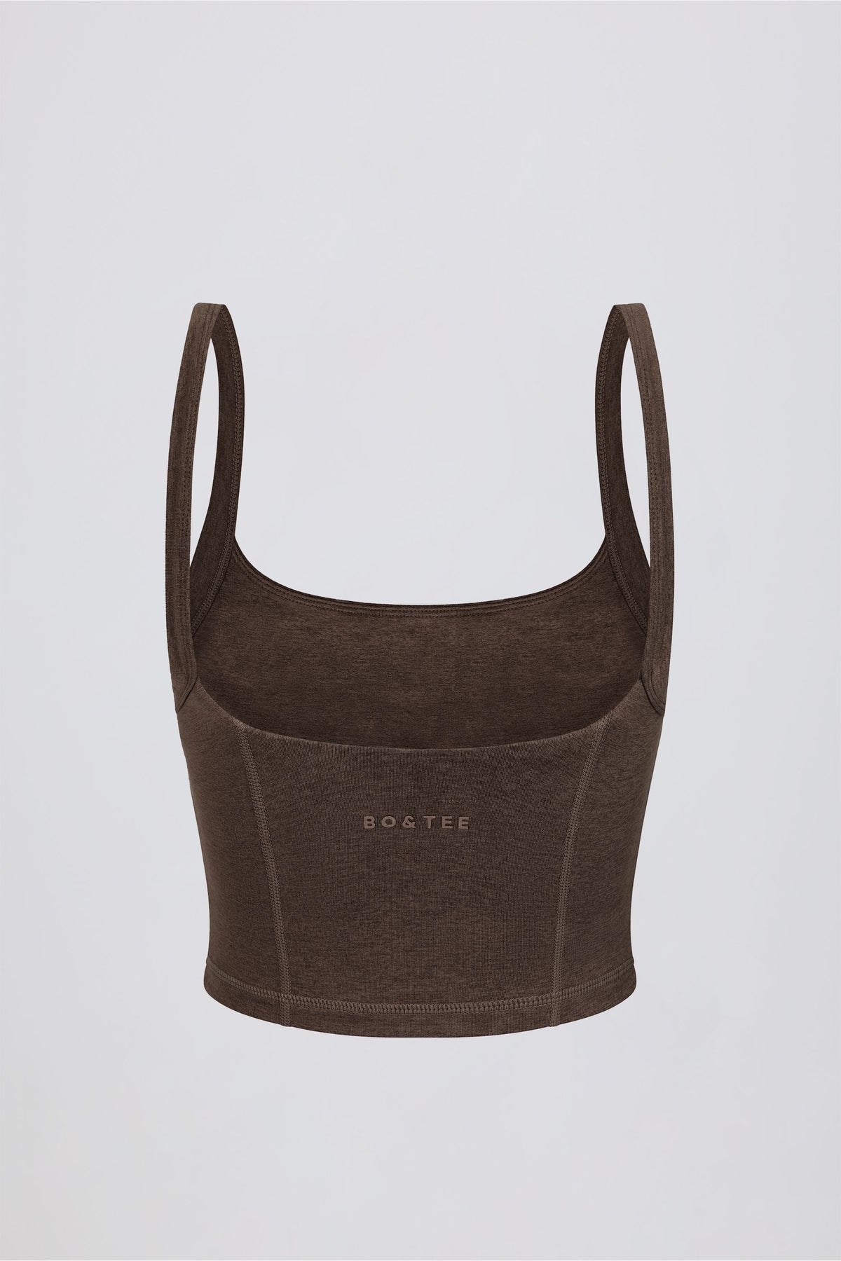 Chic Cropped Tank Top in Pecan Marl