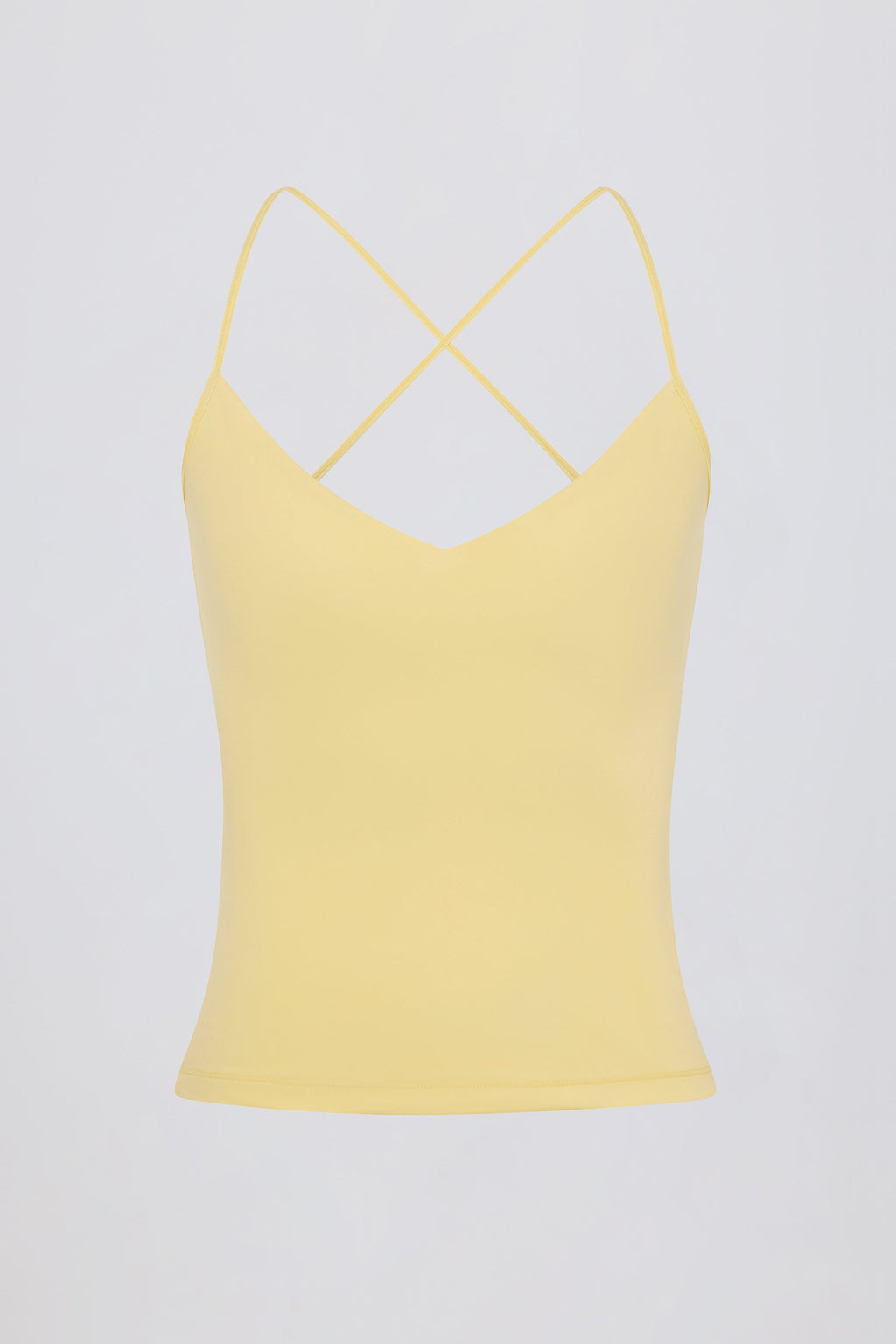 Chic Cross-Back Tank Top in Lemon