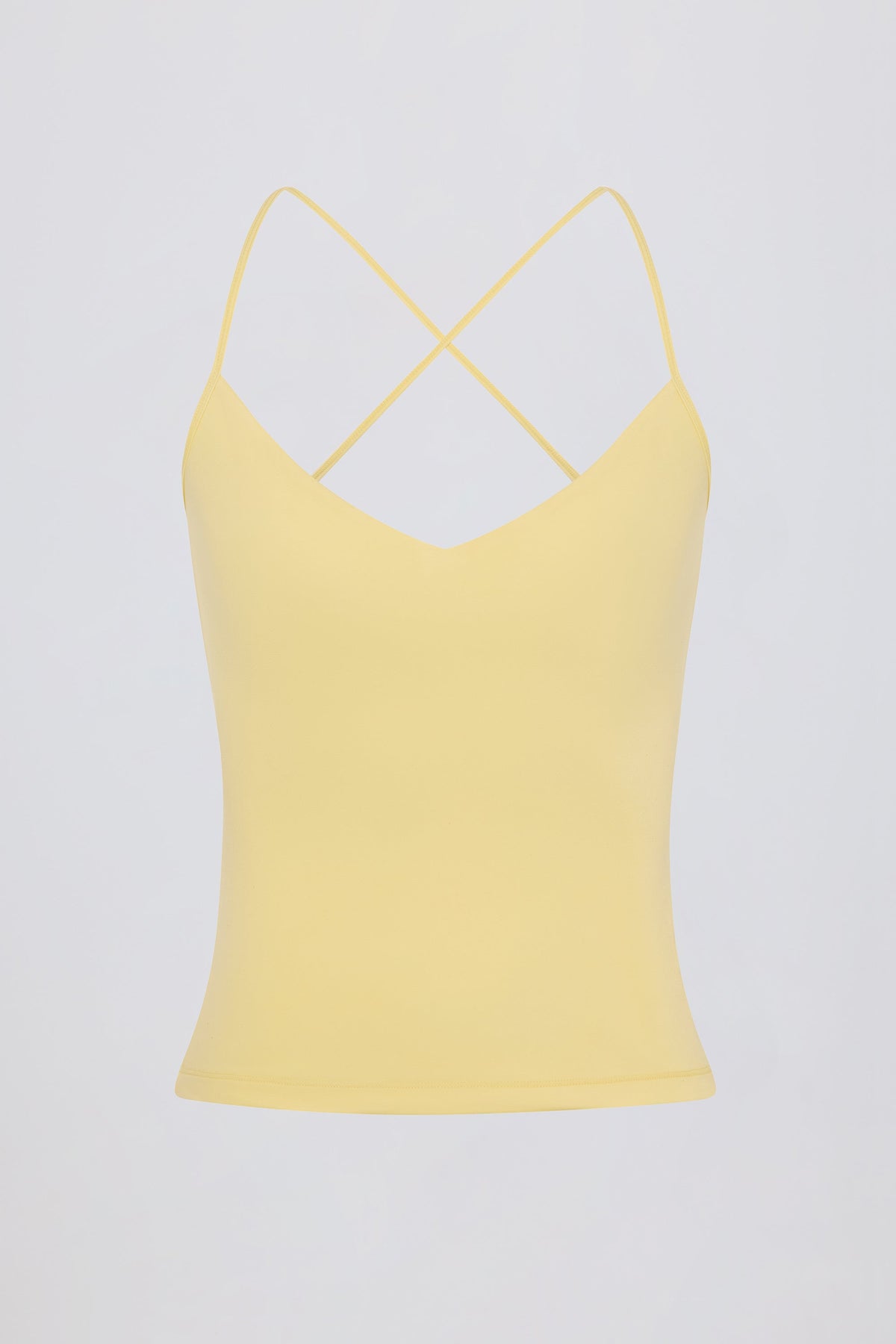 Chic Cross-Back Tank Top in Lemon