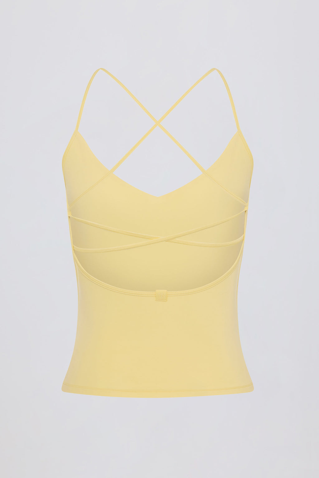 Chic Cross-Back Tank Top in Lemon