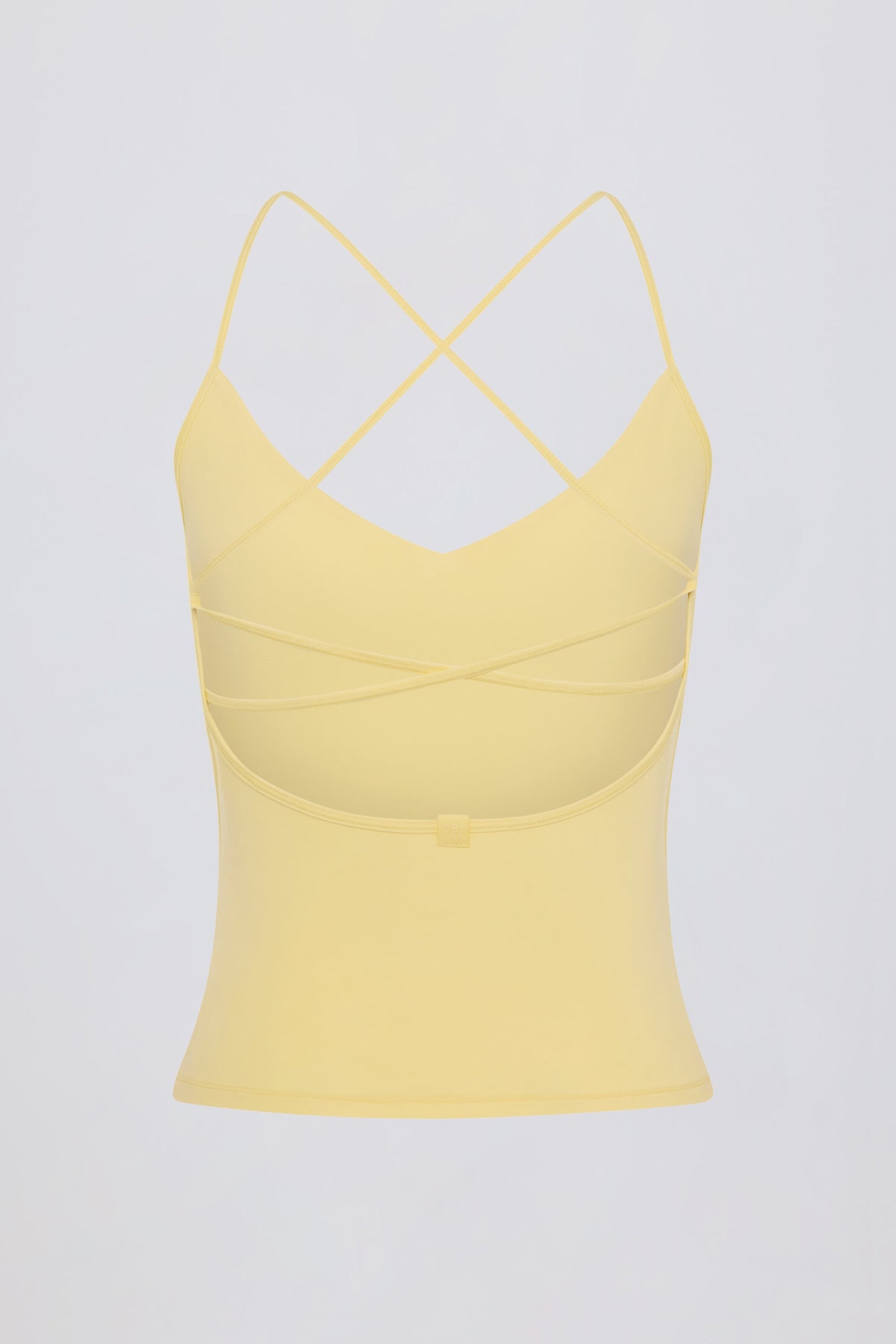 Chic Cross-Back Tank Top in Lemon