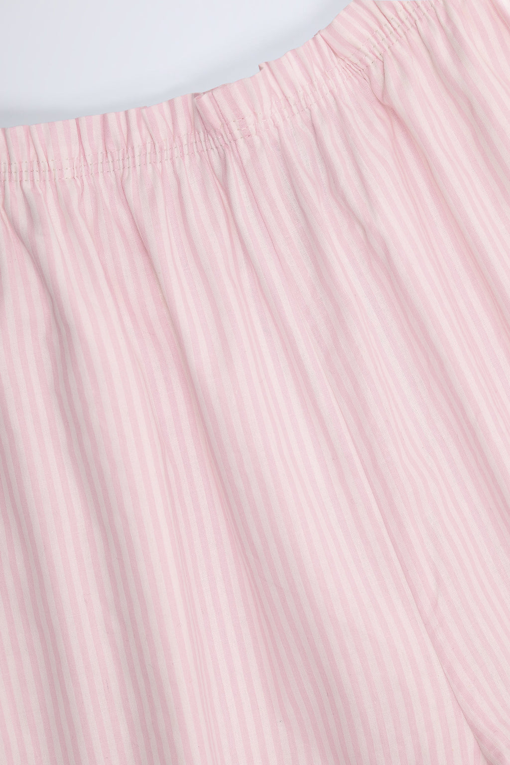Chic Wide-Leg Cotton-Poplin Trousers in Pink White Stripe