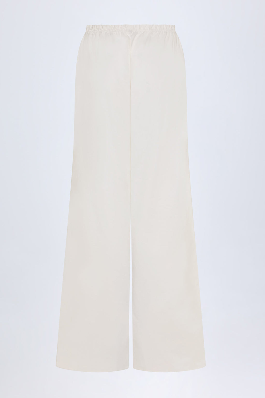 Chic Wide-Leg Cotton-Poplin Trousers in White
