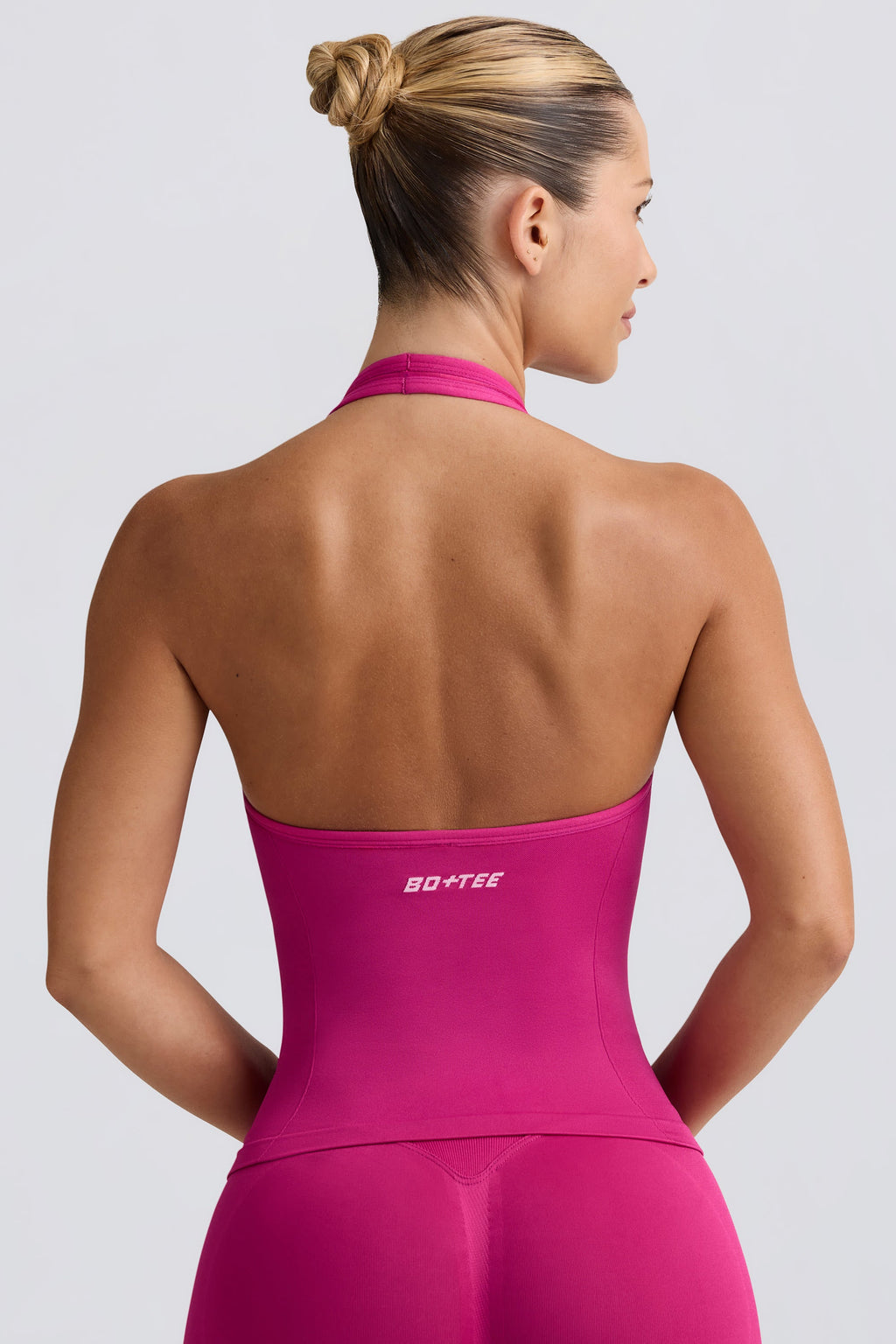 Chic Define Luxe Halterneck Tank Top in Berry
