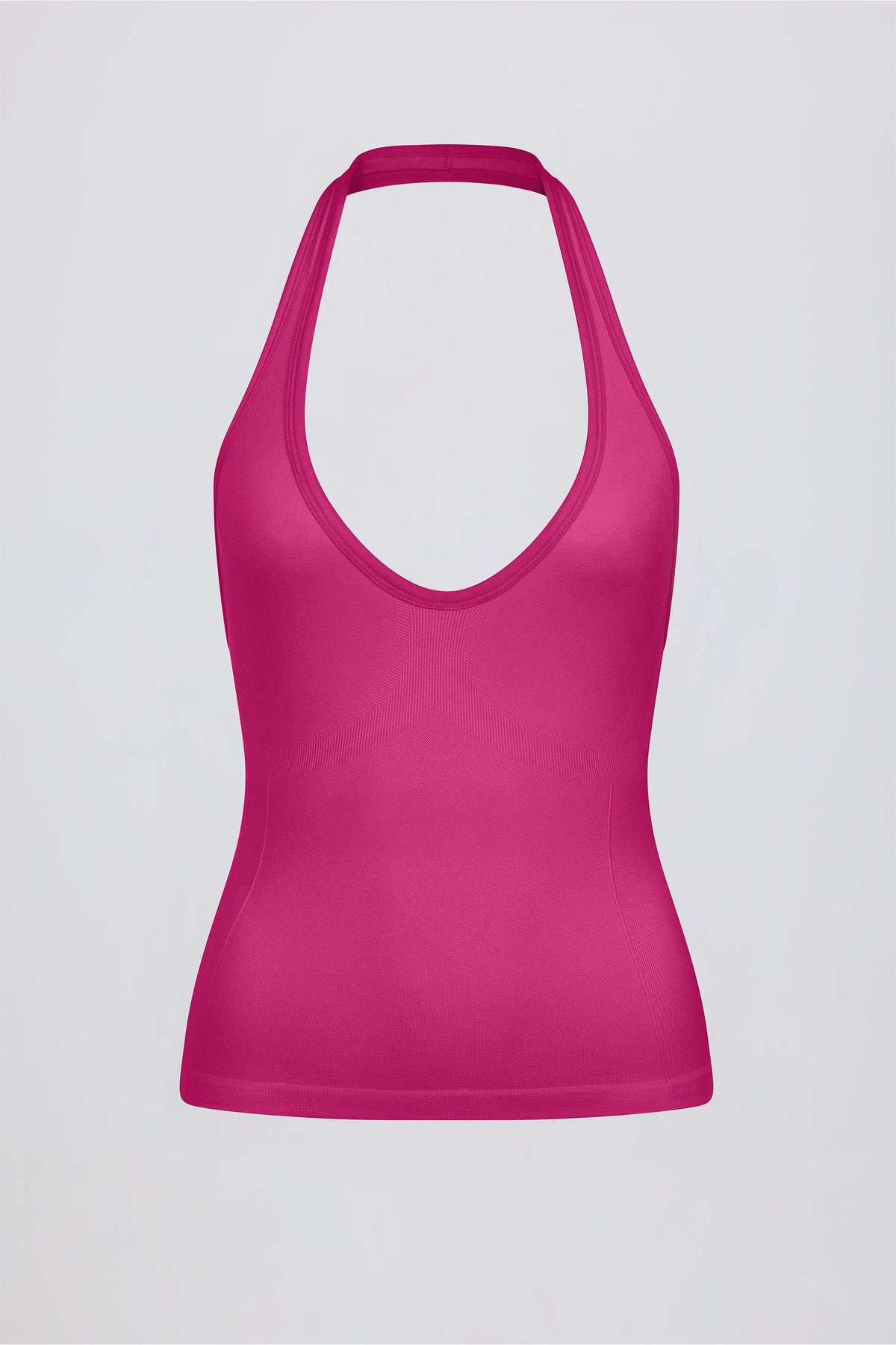 Chic Define Luxe Halterneck Tank Top in Berry