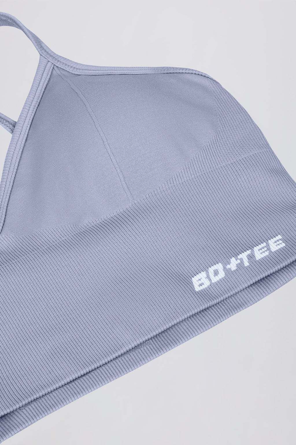 Chic Define Luxe V-Neck Sports Bra in Blue Grey