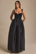 Chic Embellished Corset Gown in Black