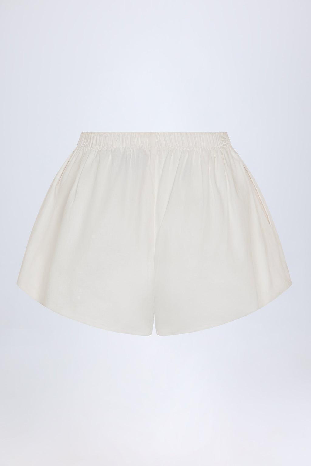Chic Tie-Front Cotton-Poplin Shorts in White