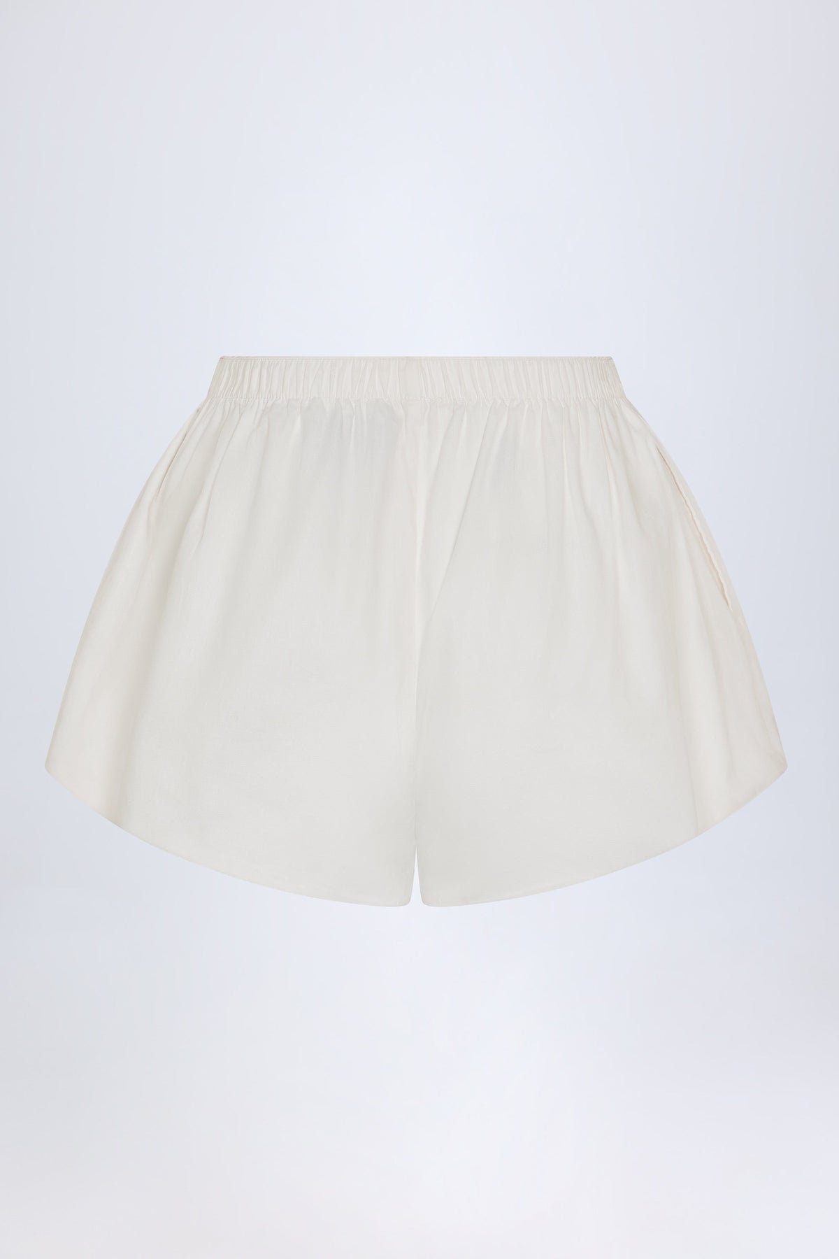 Chic Tie-Front Cotton-Poplin Shorts in White