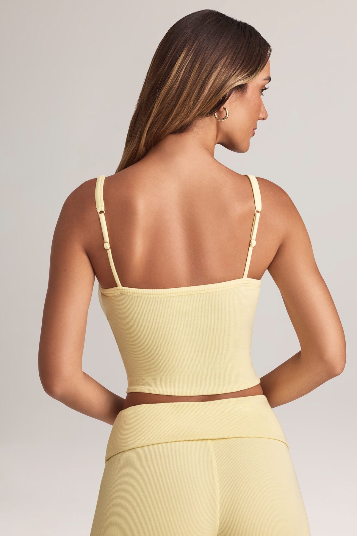 Chic Modal Square-Neck Camisole Top in Lemon Sherbet
