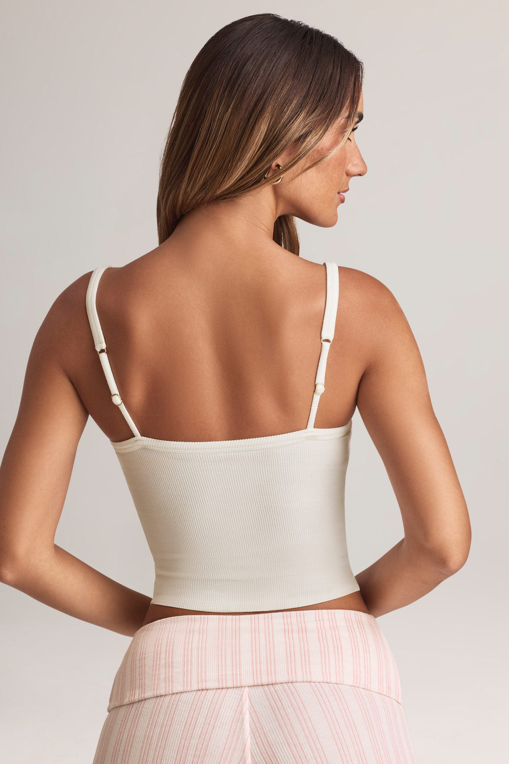 Chic Modal Square-Neck Camisole Top in White