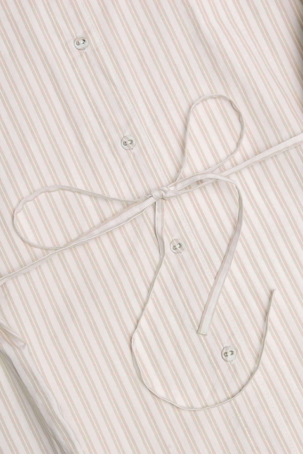 Chic Oversized Cotton-Poplin Shirt in Taupe Stripe