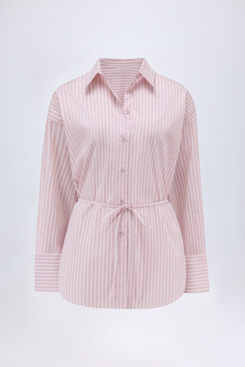 Chic Oversized Shirt in Pink Stripe