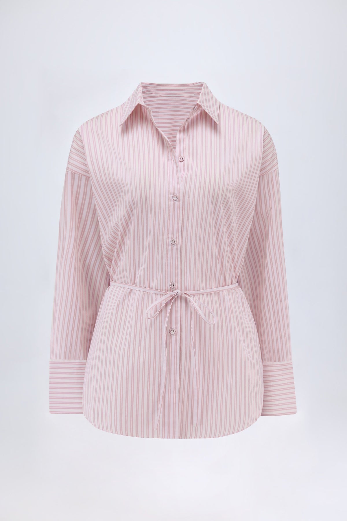 Chic Oversized Shirt in Pink Stripe