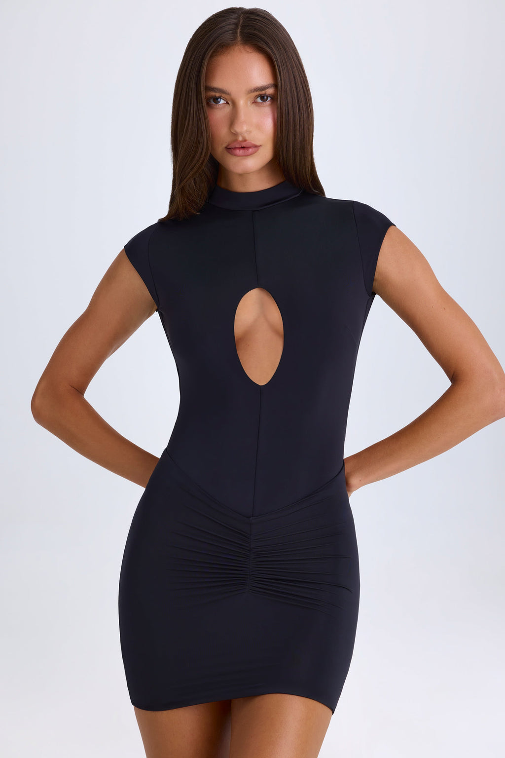 Chic Cut-Out Bodysuit in Black