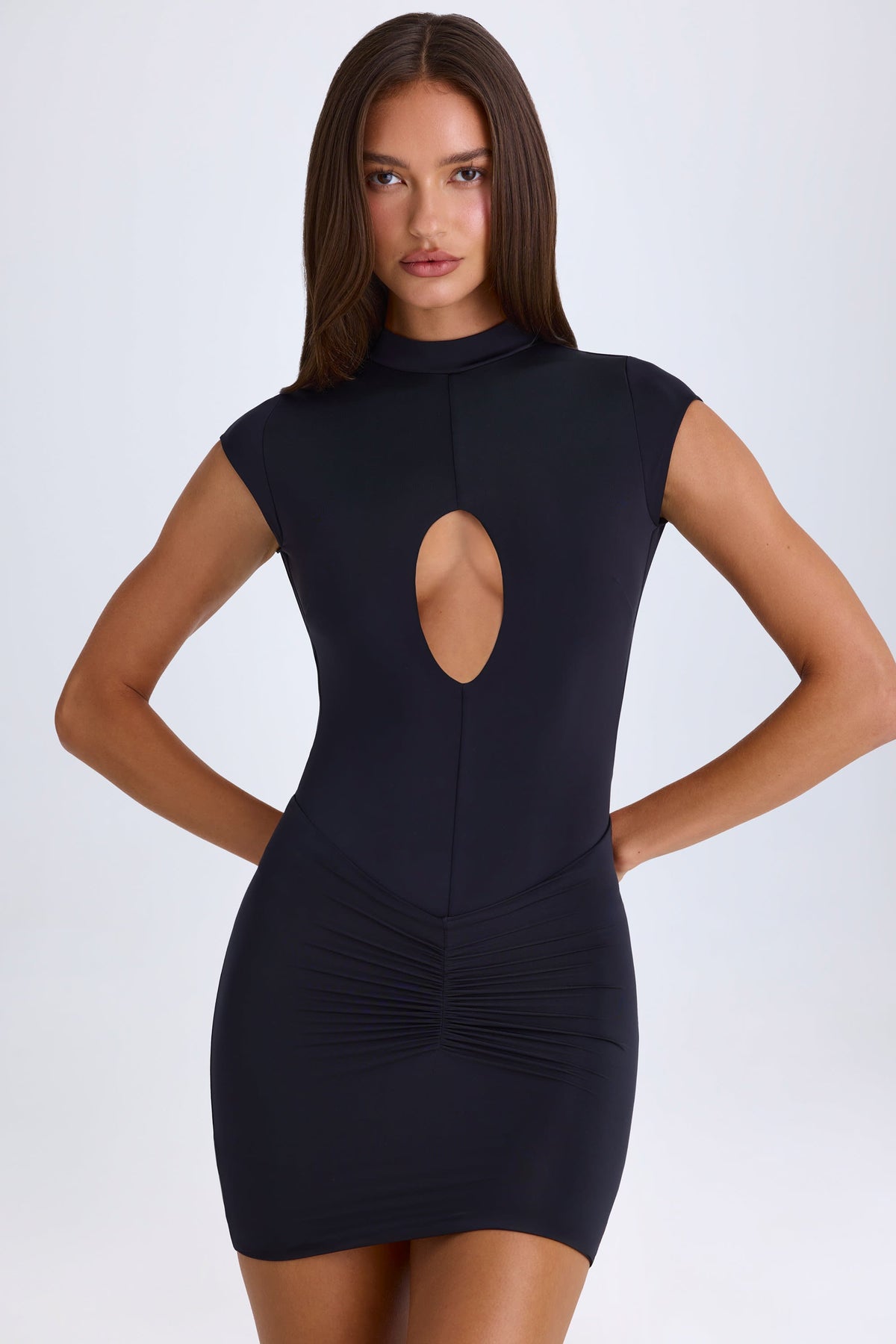Chic Cut-Out Bodysuit in Black