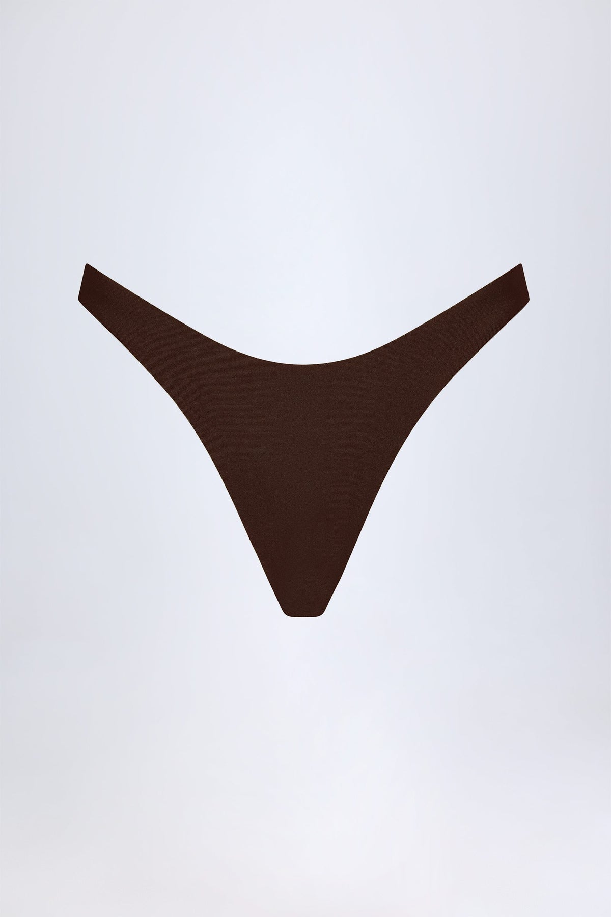 Chic High-Leg Cheeky Bikini Bottoms in Dark Chocolate