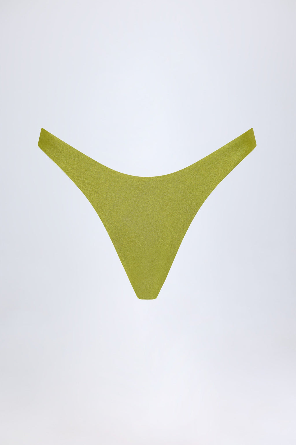Chic High-Leg Cheeky Bikini Bottoms in Olive Green