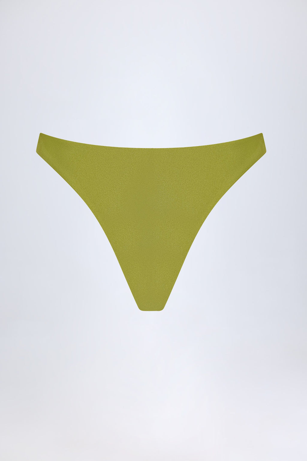 Chic High-Leg Cheeky Bikini Bottoms in Olive Green