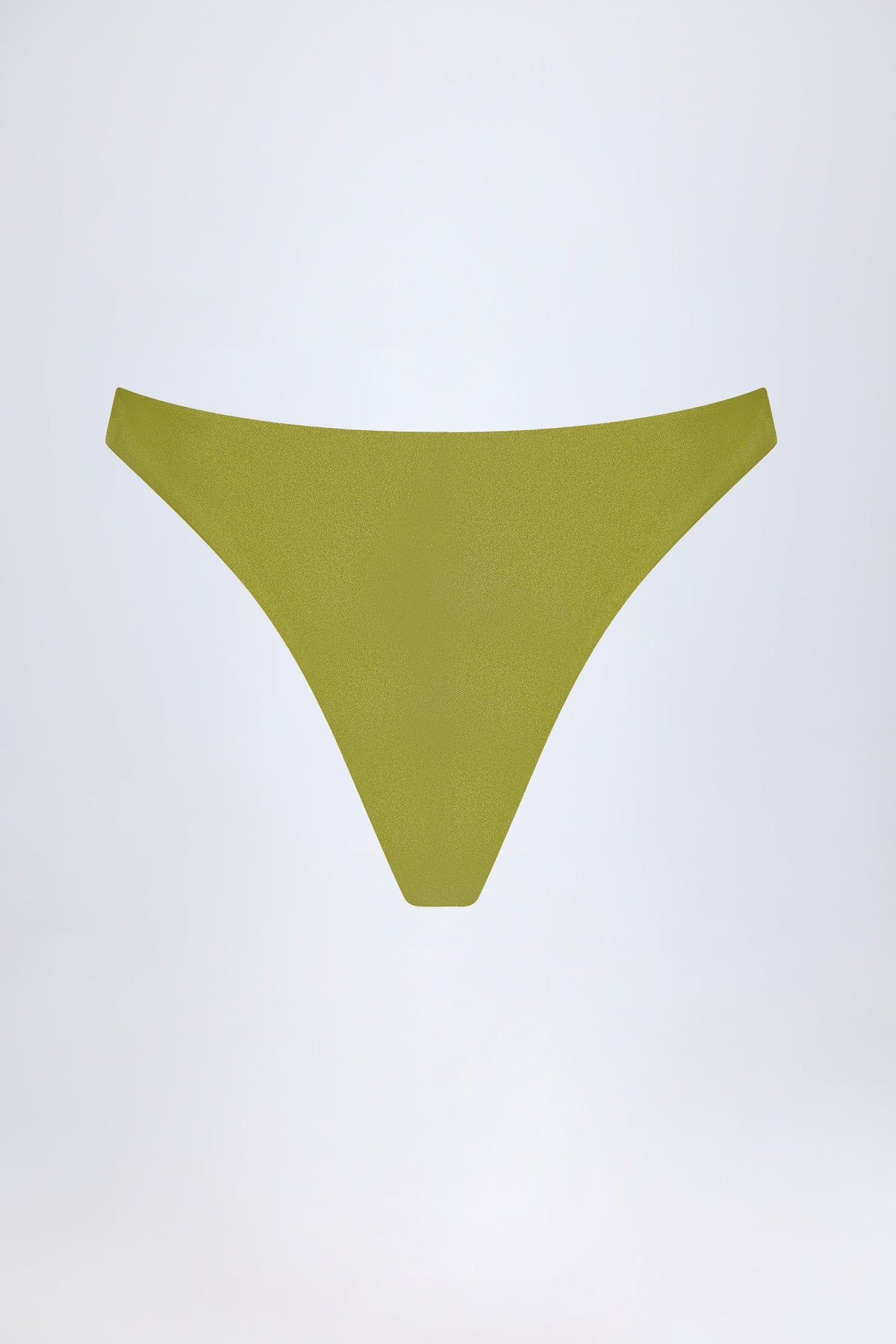 Chic High-Leg Cheeky Bikini Bottoms in Olive Green
