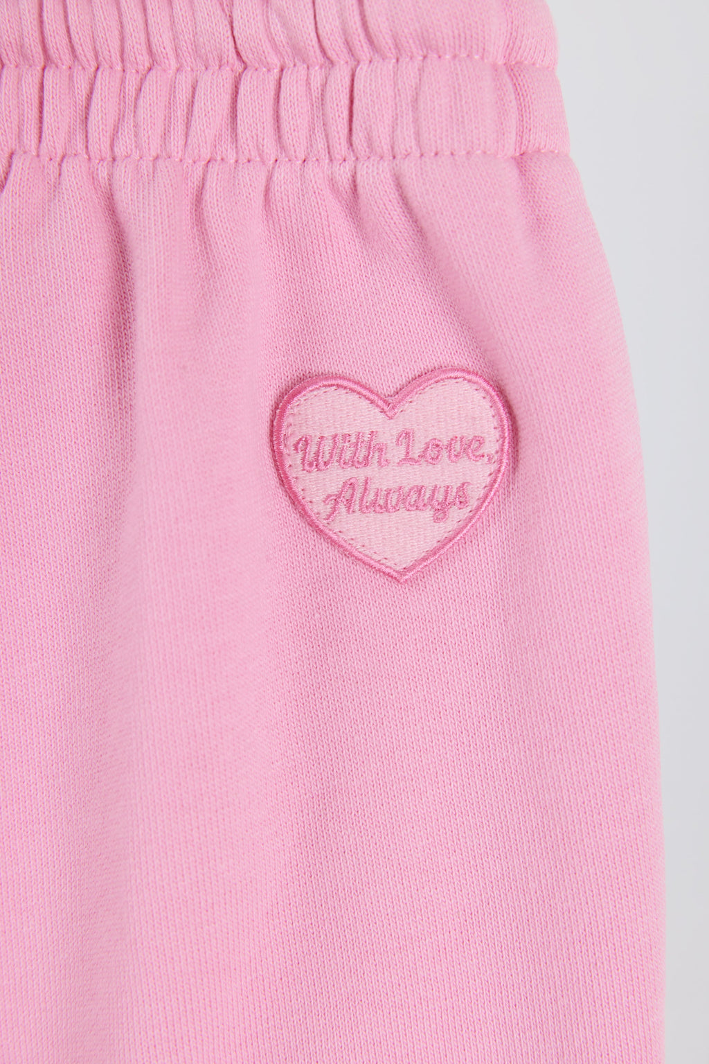 Chic Soft Cotton Jersey Mid-Rise Wide-Leg Joggers in Baby Pink