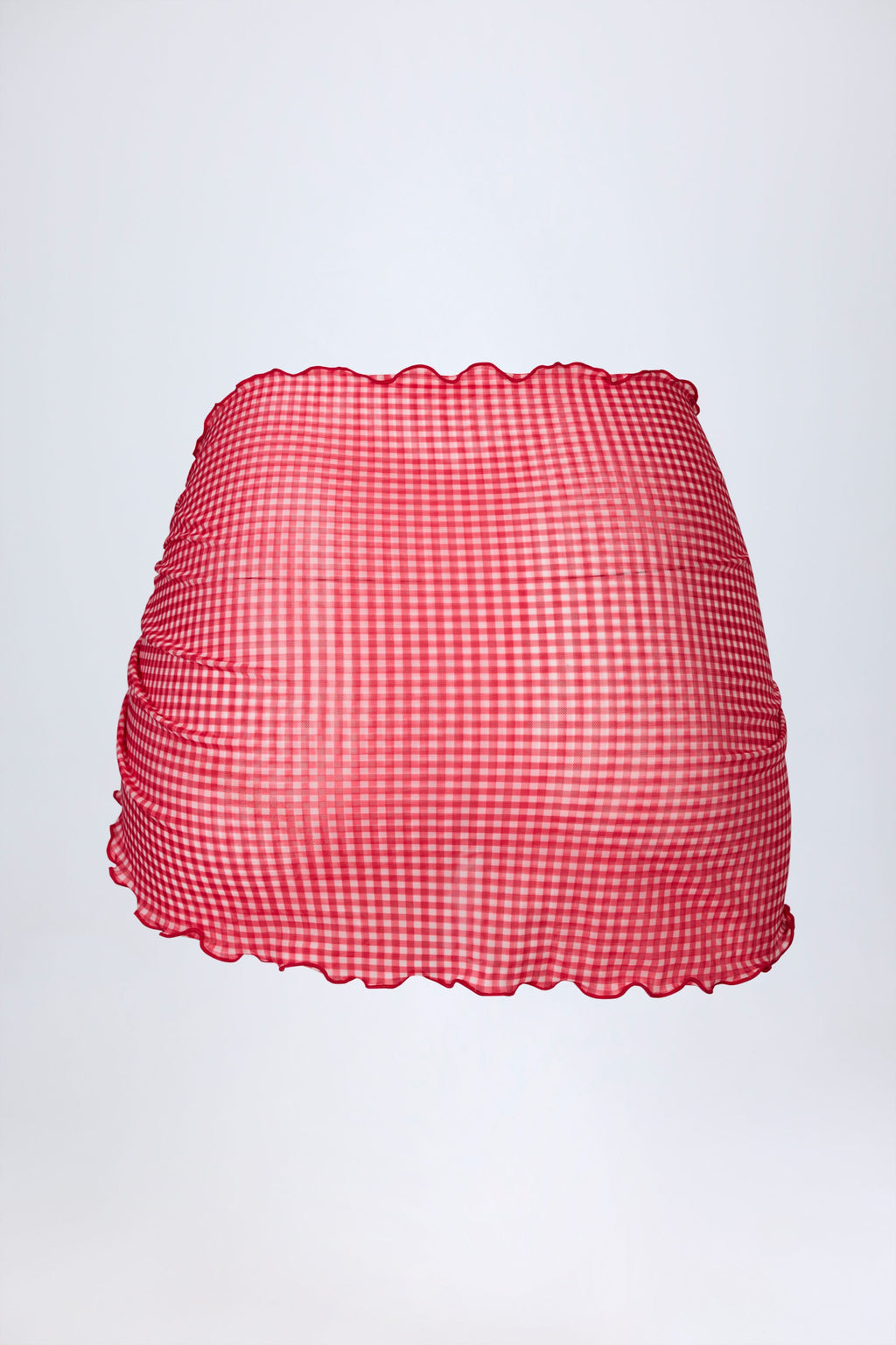 Chic Side-Tie Sarong in Red Gingham