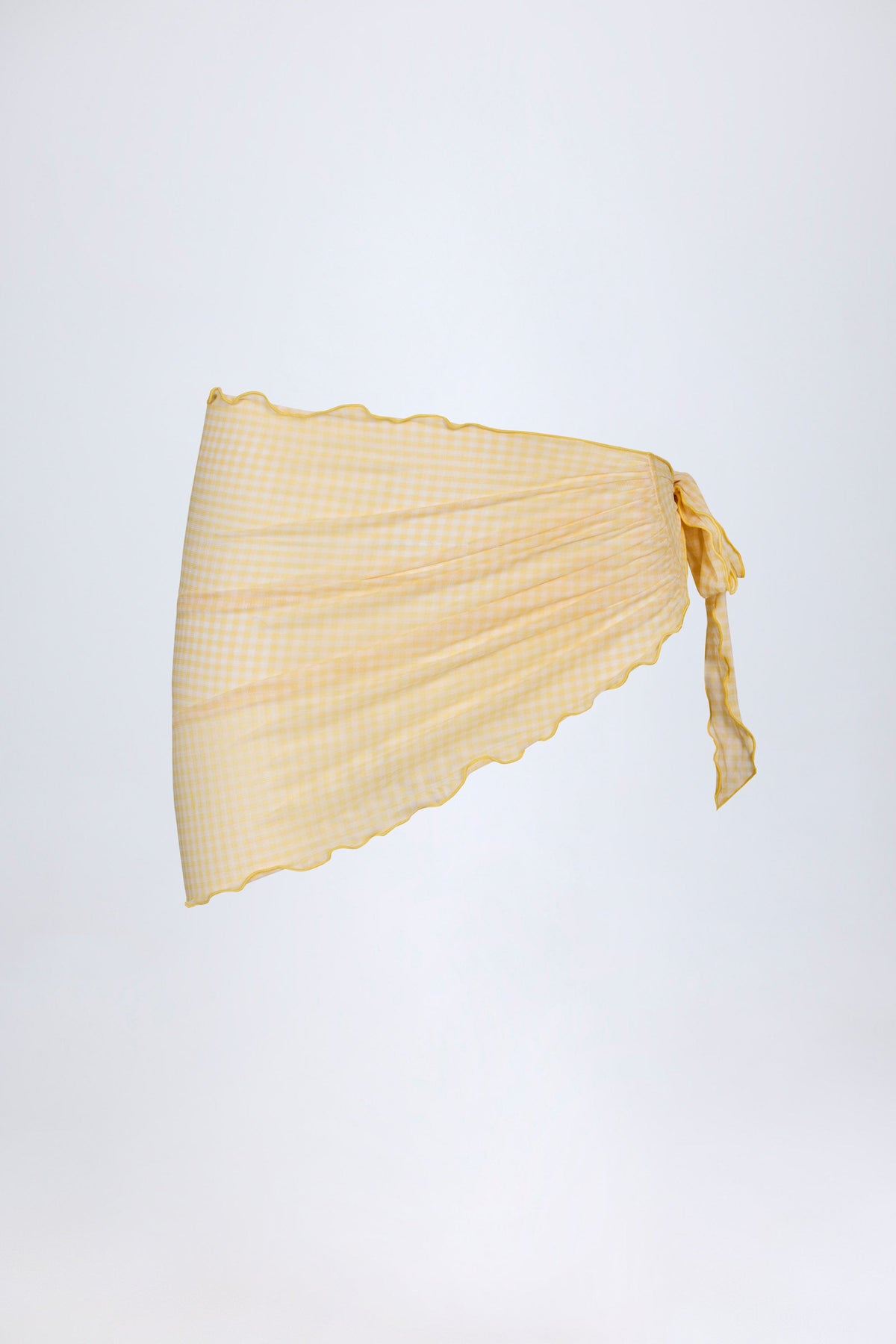Chic Side-Tie Sarong in Yellow Gingham