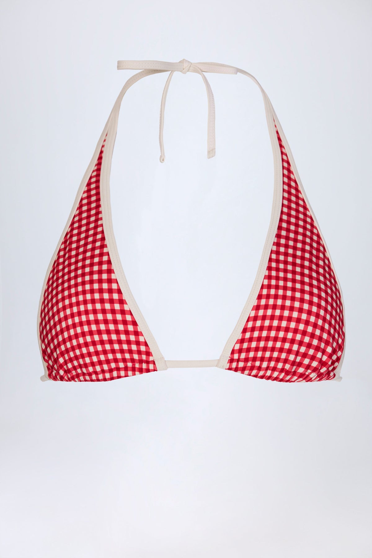 Chic Halterneck Bikini Top in Red Gingham