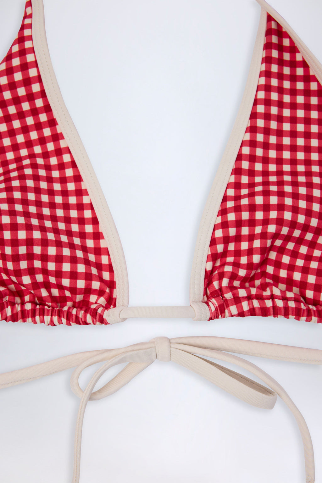 Chic Halterneck Bikini Top in Red Gingham
