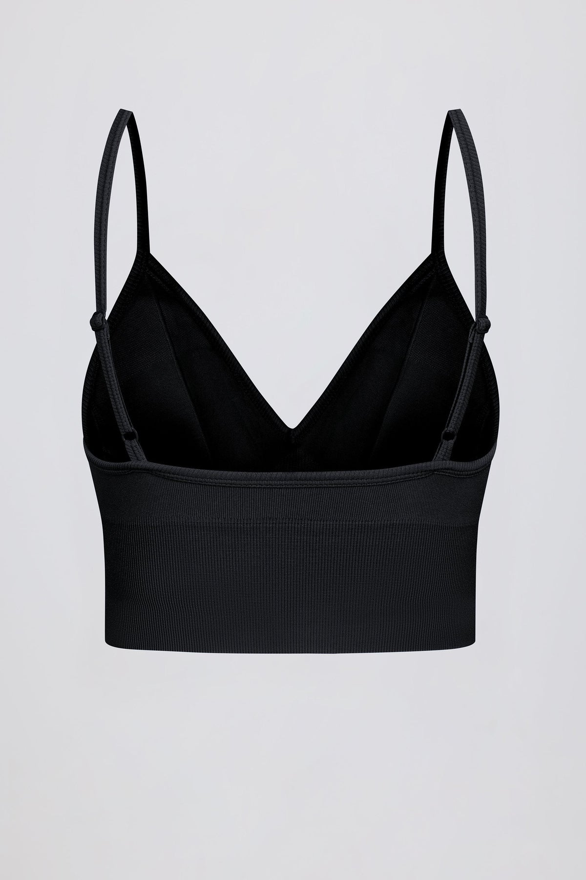 Chic Define Luxe V-Neck Sports Bra in Black