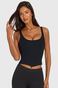 Chic Ponte Corset Top in Black