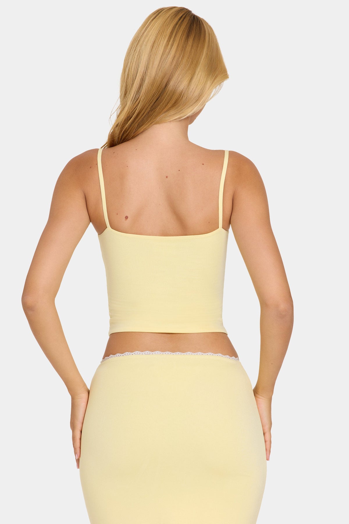Chic Modal Lace-Trim Top in Butter