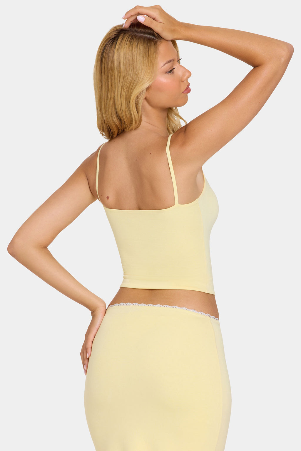 Chic Modal Lace-Trim Top in Butter