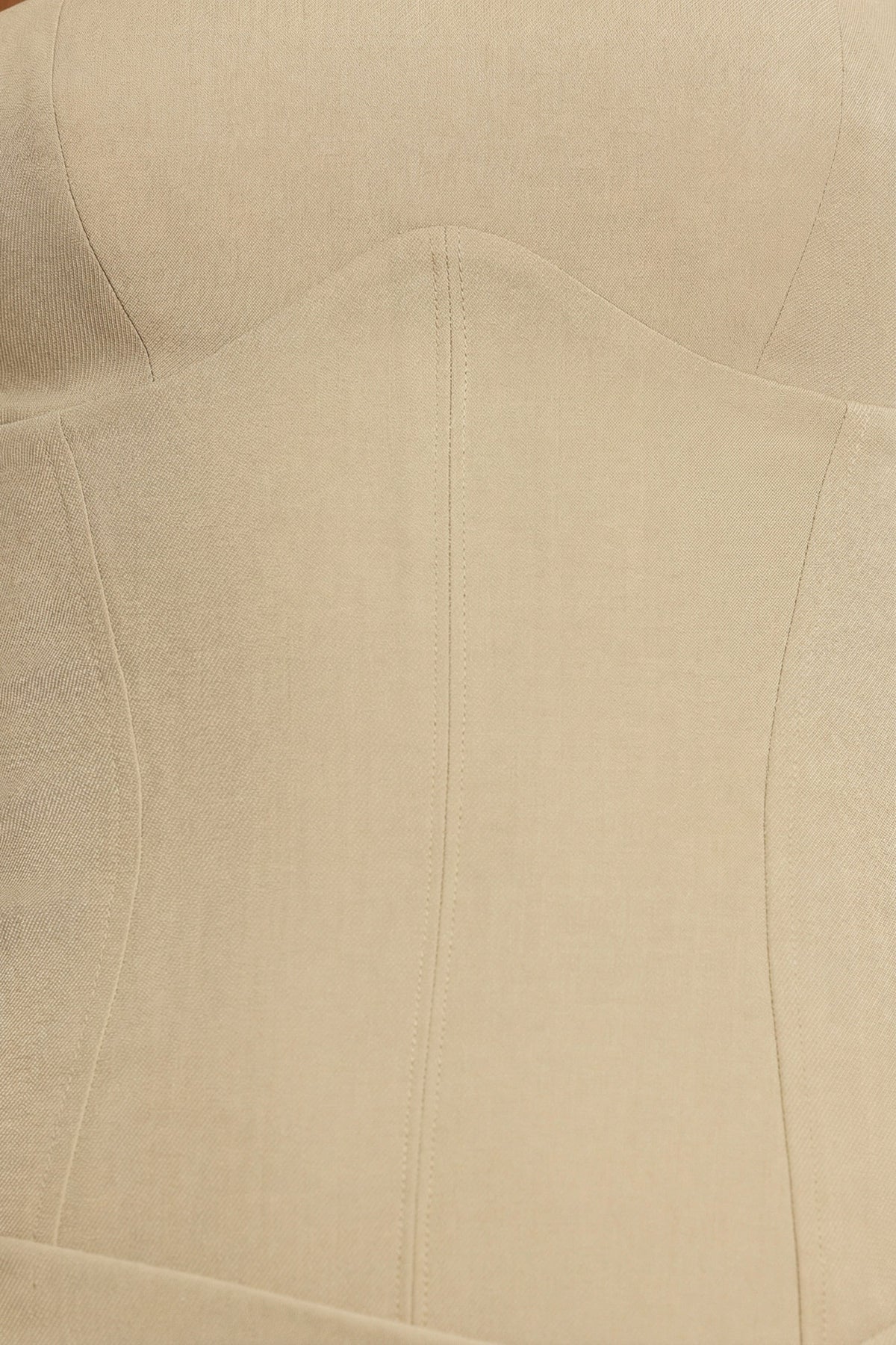 Chic Woven Twill Wrap Over Pleated Mini Dress in Taupe