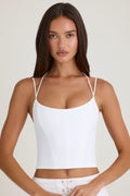Chic Strappy Halterneck Corset Top in White