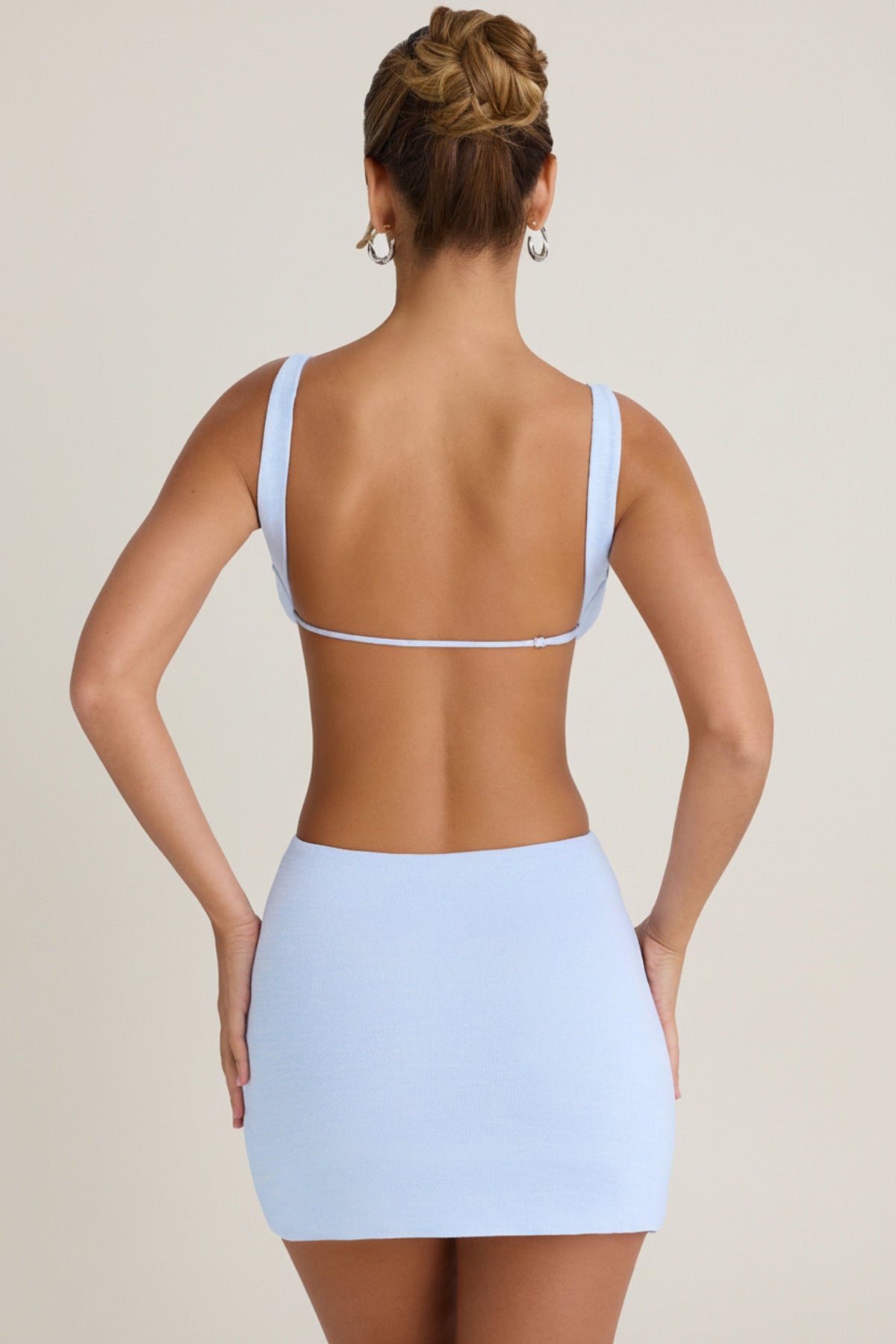 Chic Cut-Out A-Line Mini Dress in Periwinkle Blue
