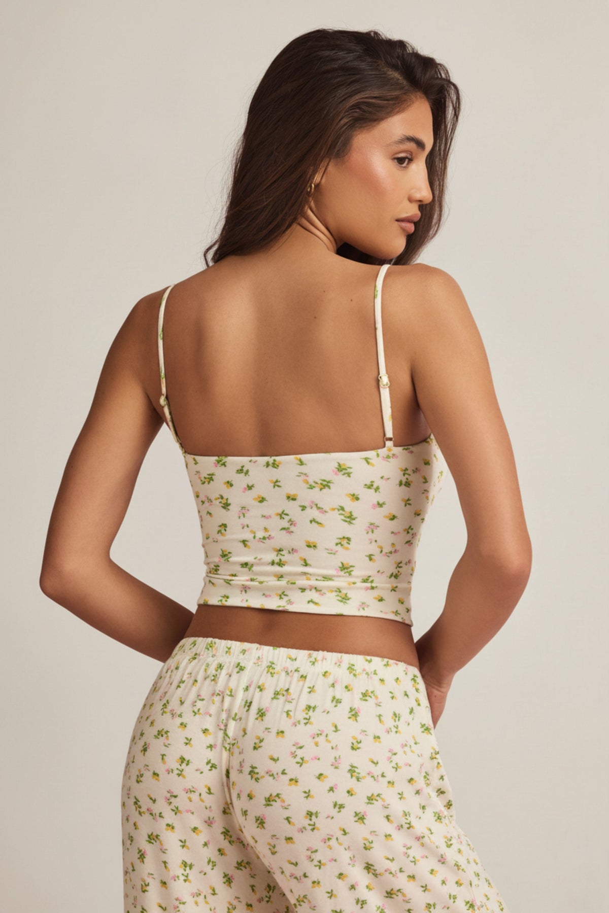 Chic Modal Camisole Pyjama Top in Lemon Print