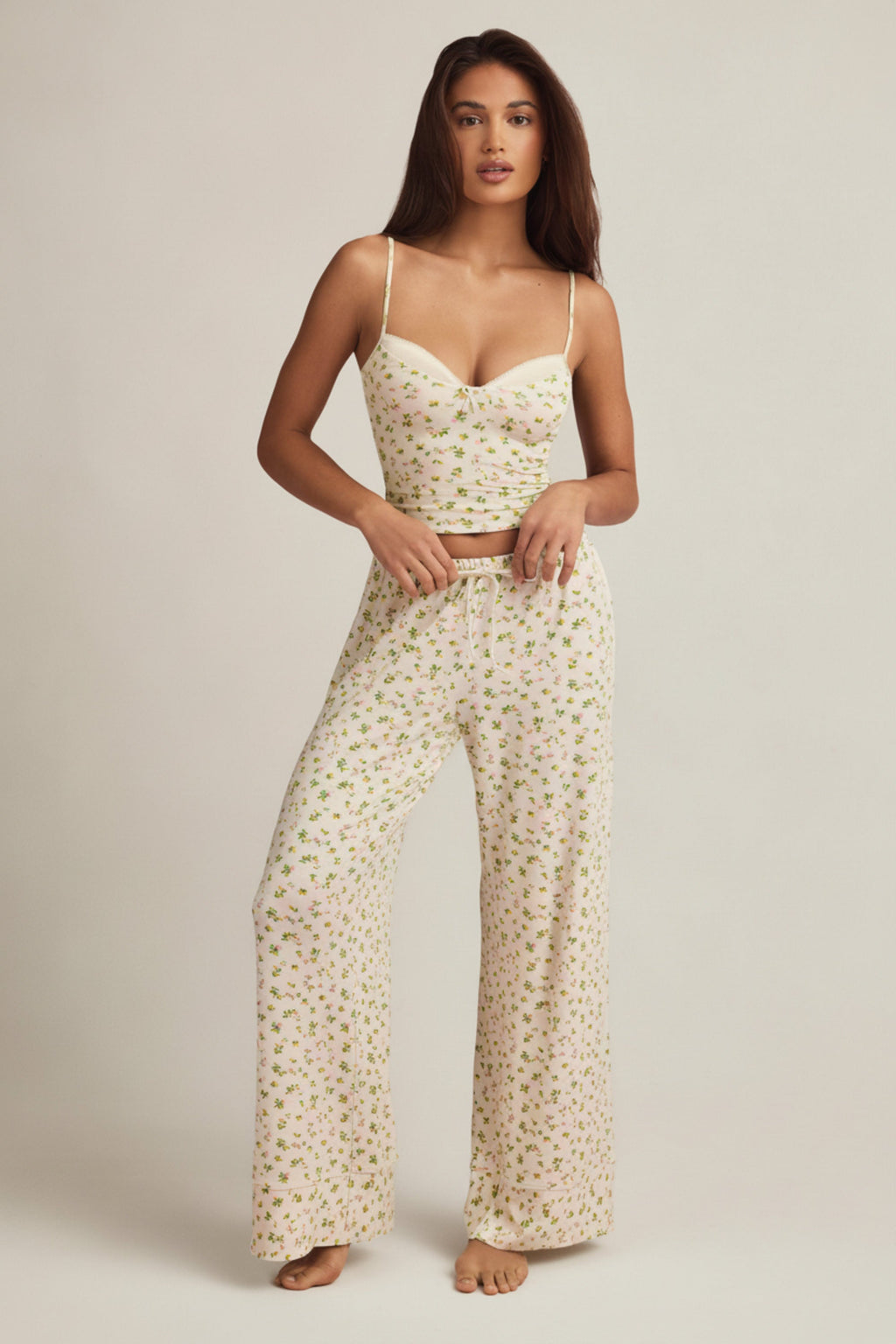 Chic Modal Camisole Pyjama Top in Lemon Print