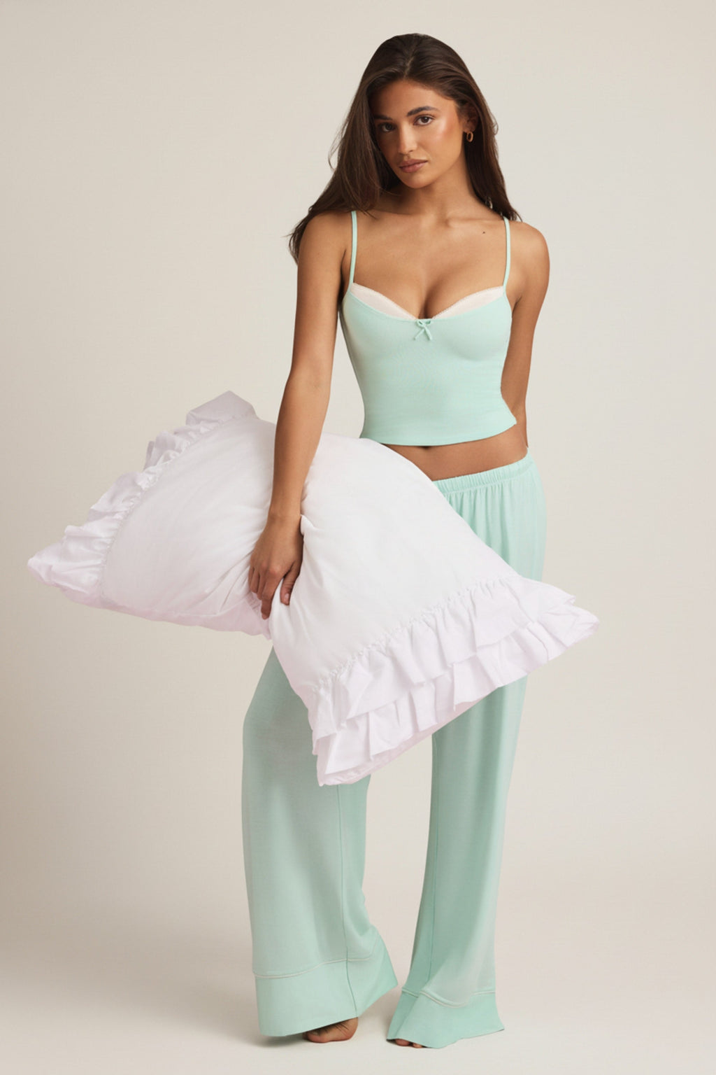 Chic Modal Camisole Pyjama Top in Mint