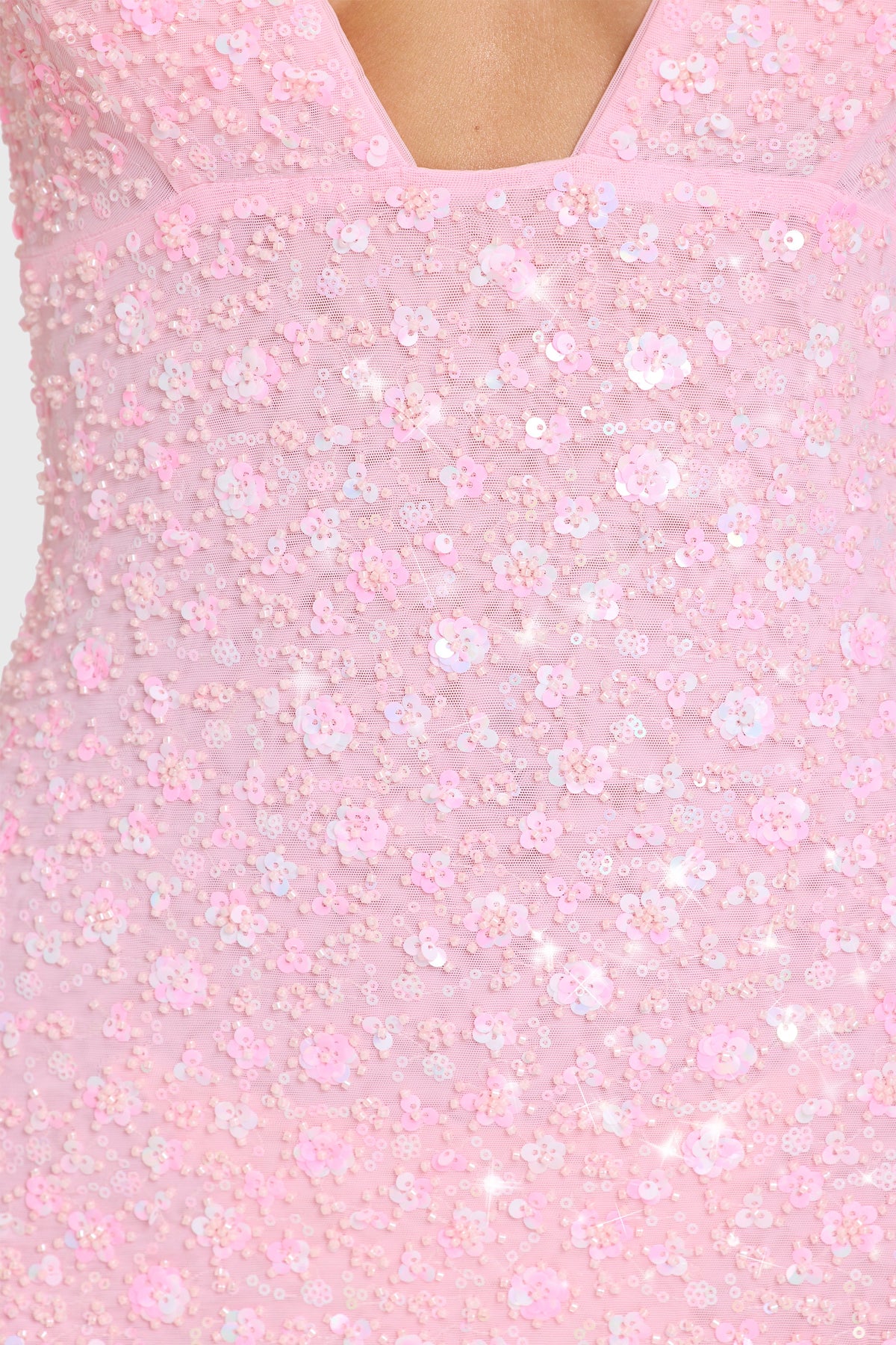 Chic Embellished Mini Dress in Bubblegum Pink