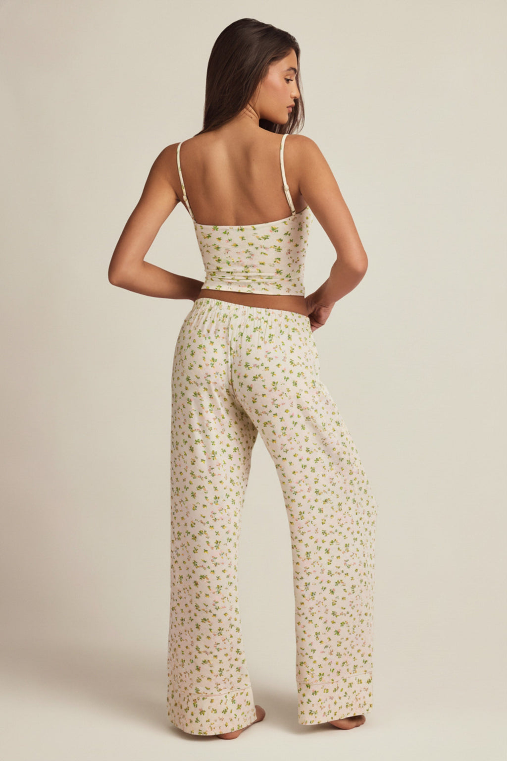 Chic Modal Mid-Rise Pyjama Trousers in Lemon Print