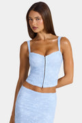 Chic Lace Cami Top in Arctic Blue