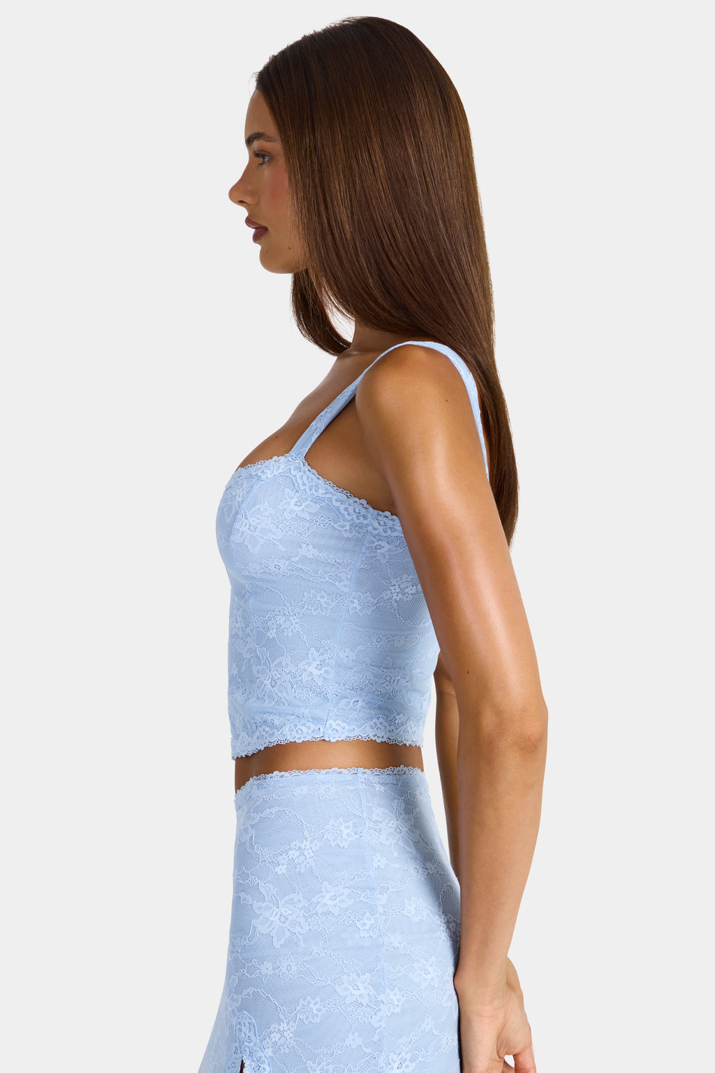 Chic Lace Cami Top in Arctic Blue