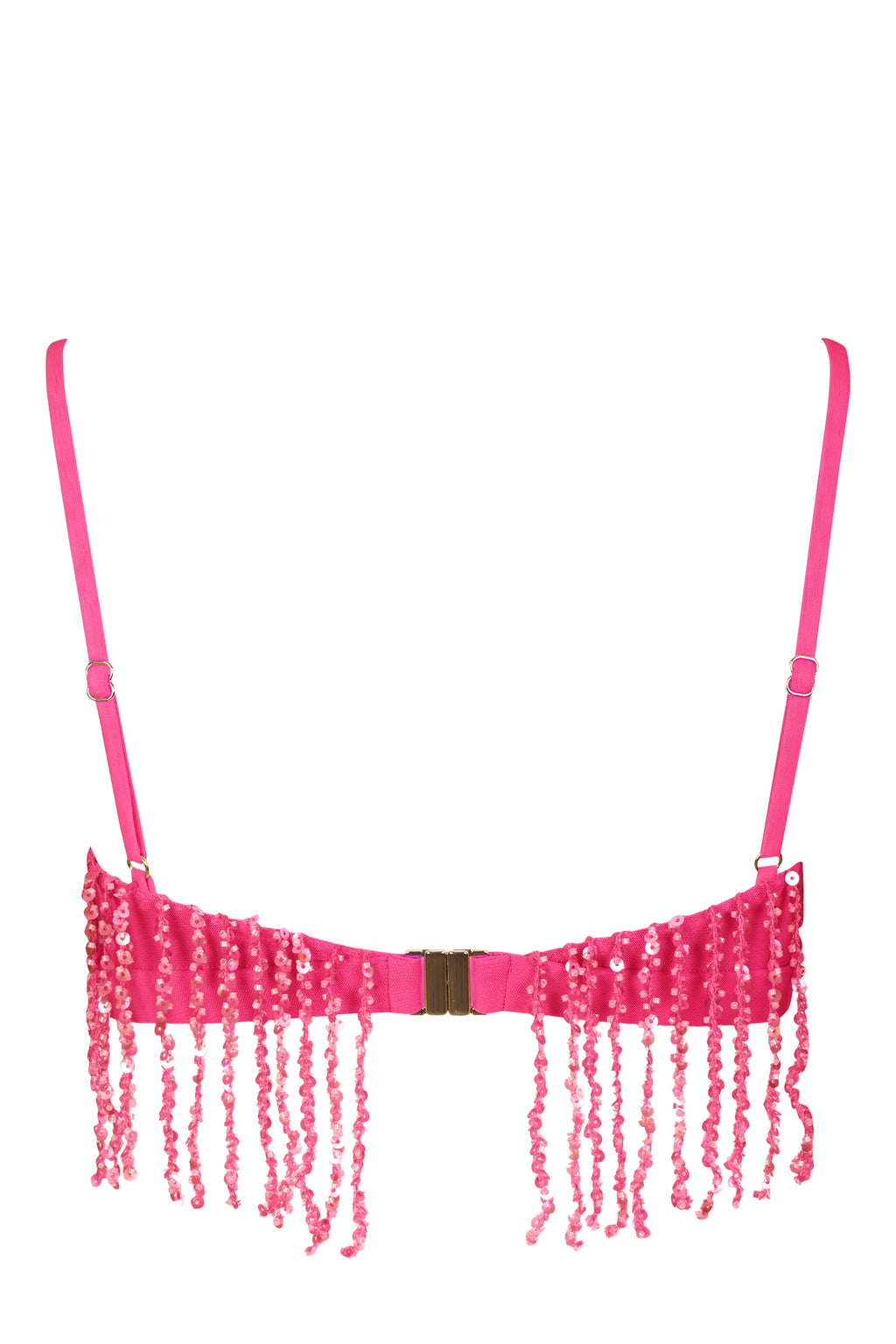 Chic Fringed Bralette in Raspberry